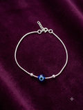 Evil Eye Bracelet in Snake Chain | 925 Silver | Minimal Bracelets for Kids and Women | Zaviraa