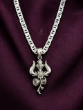 925 Silver Trishul Pendant / Chain Pendant I 925 Silver Unique Designer Trishul Chain Pendant I Most Trending Silver Trishul Pendant with Chain