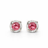 pink gemstone earring on a white background