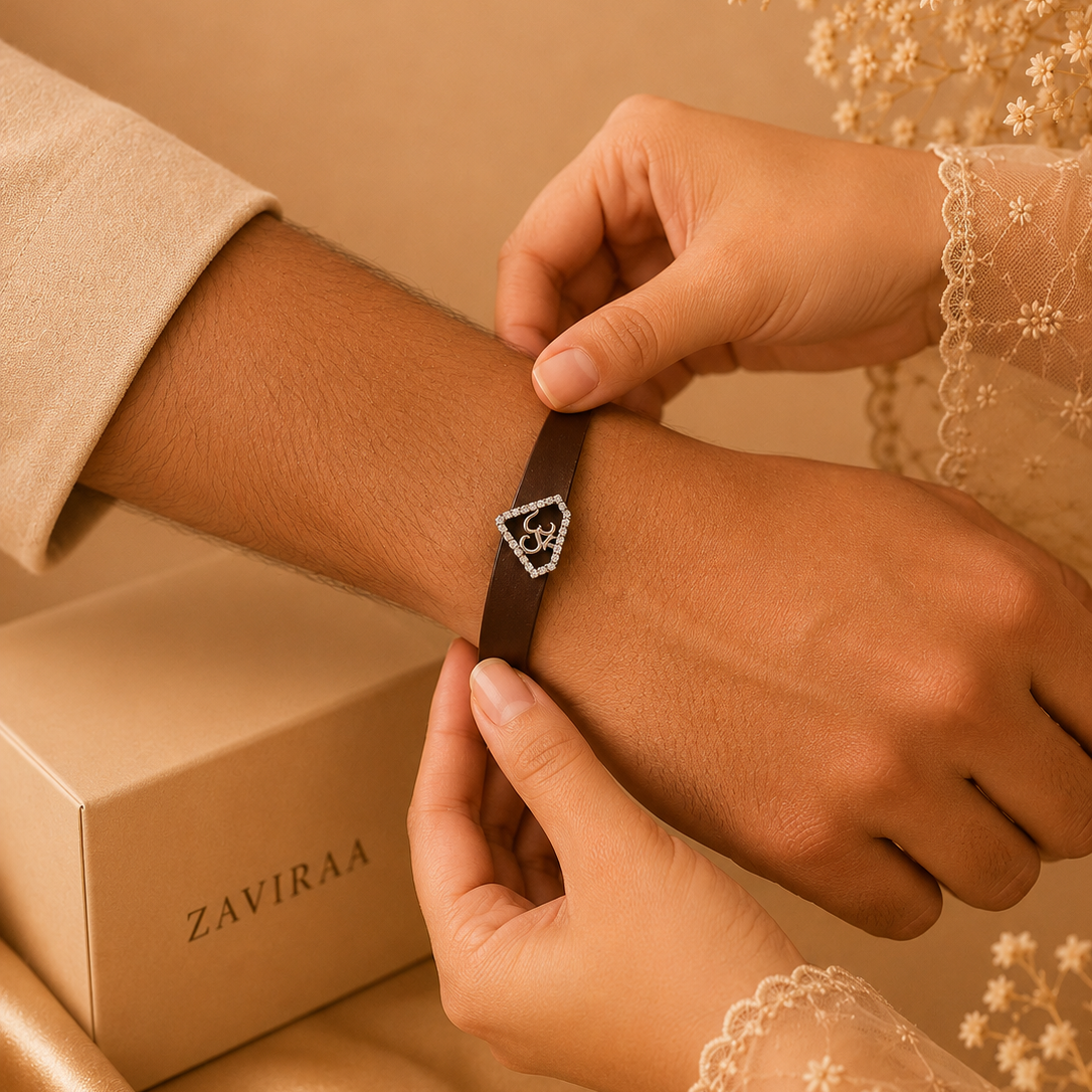wristband om rakhi in diamond